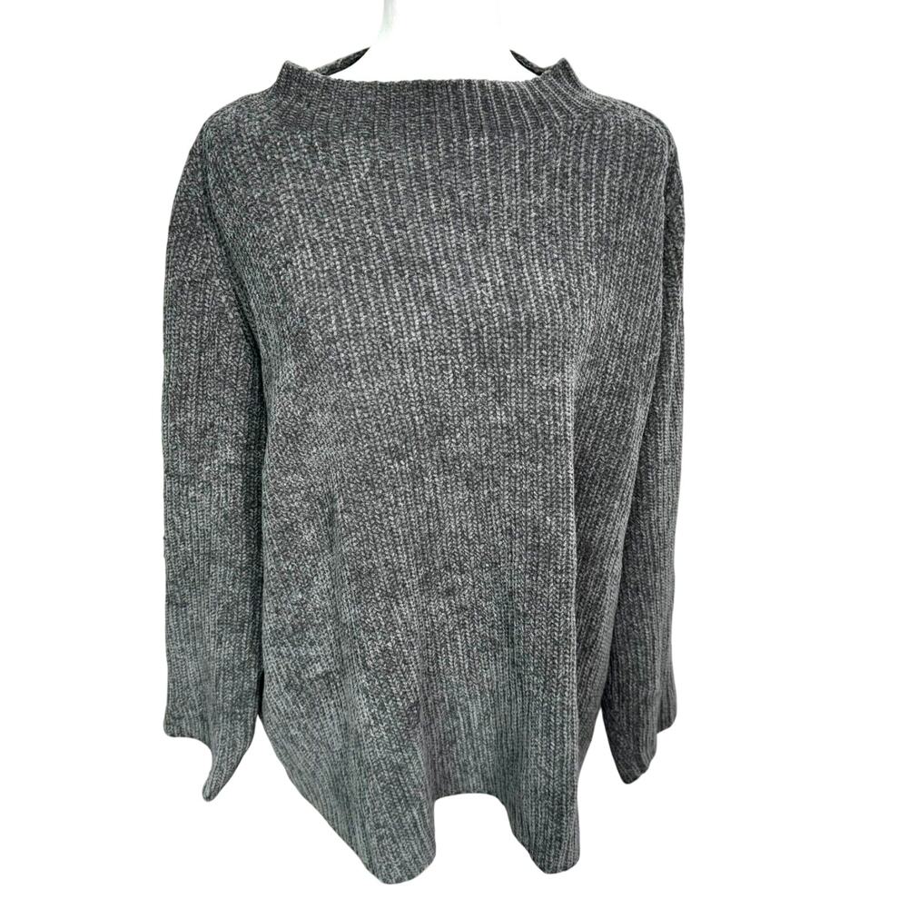 YARNWORKS Women 3X Gray Knit Soft‎ Oversized Pullover Sweater Tunic Vintage y2k